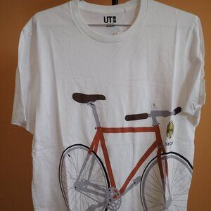 New WIth Tags Uniqlo "The Brands" Bianchi Pista T-Shirt Sz Mens L